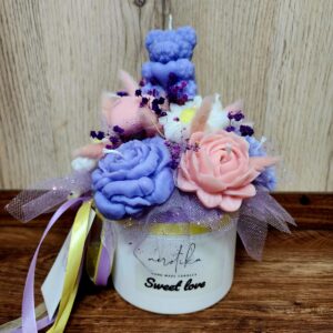 סידור נרות פסטל | הפרח